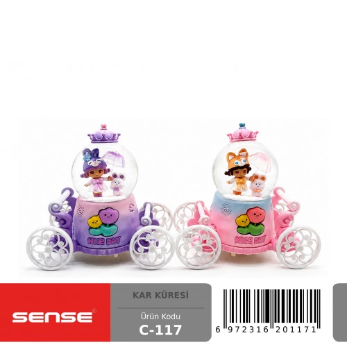 Tekerlekli Orta Boy Işıklı Sesli Kar Küresi Tekerlekli Orta Boy Işıklı Sesli Kar Küresi