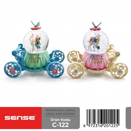 Tekerlekli Işıklı Sesli Kar Küresi