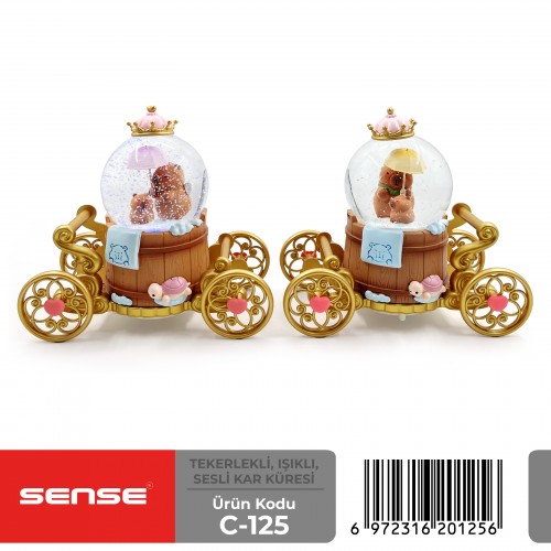 Tekerlekli Işıklı Sesli Kar Küresi