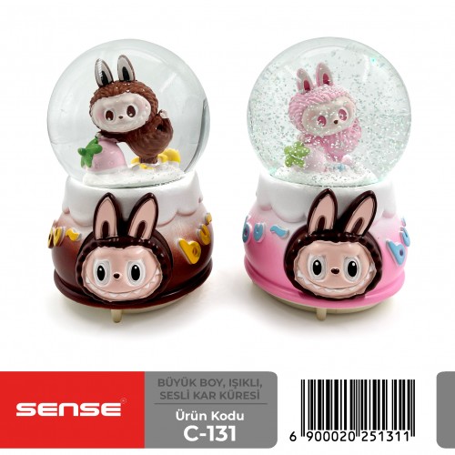 Büyük Boy Işıklı Sesli Kar Küresi