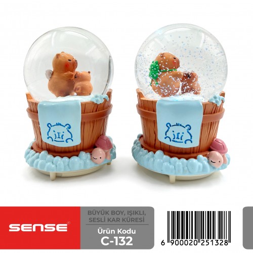 Büyük Boy Işıklı Sesli Kar Küresi
