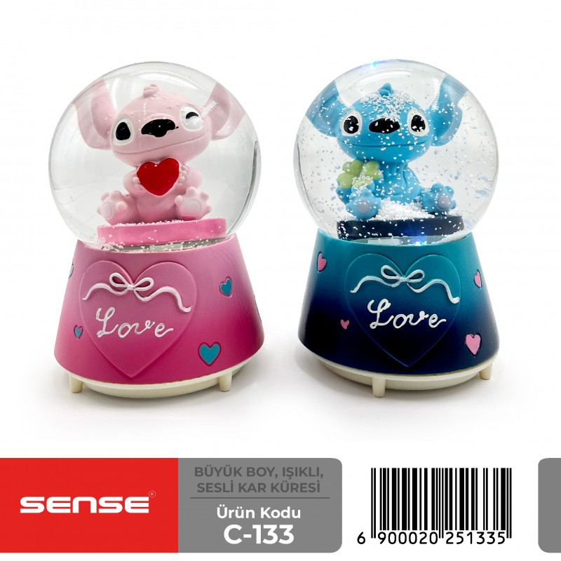 Büyük Boy Işıklı Sesli Kar Küresi