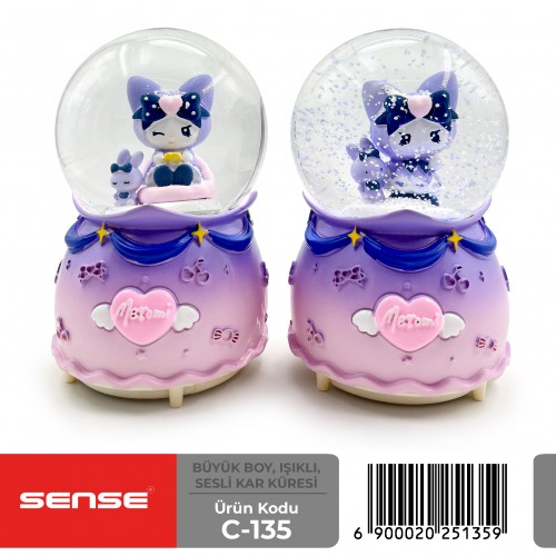 Büyük Boy Işıklı Sesli Kar Küresi