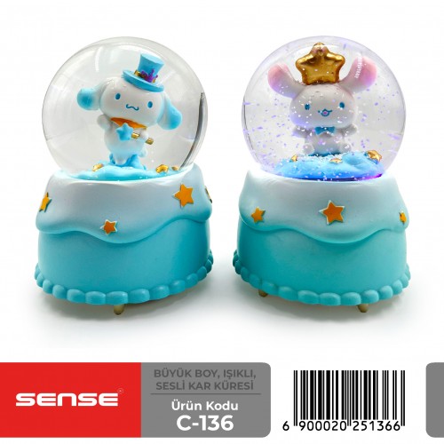 Büyük Boy Işıklı Sesli Kar Küresi