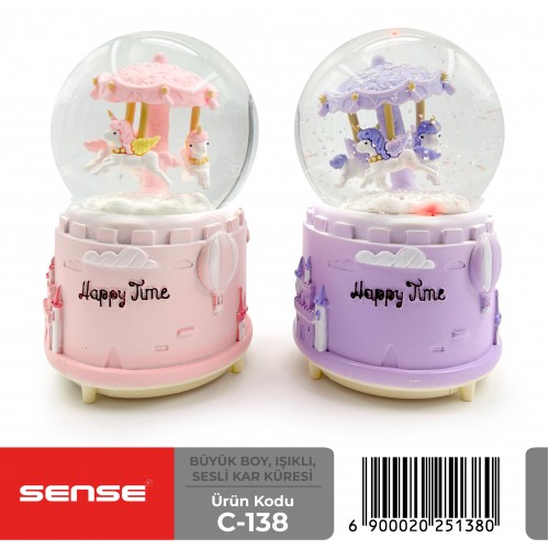 Büyük Boy Işıklı Sesli Kar Küresi