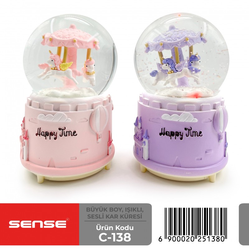 Büyük Boy Işıklı Sesli Kar Küresi