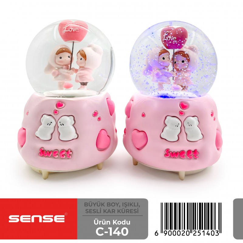 Büyük Boy Işıklı Sesli Kar Küresi