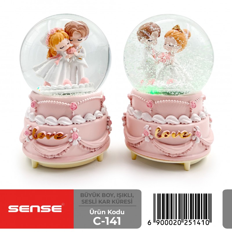 Büyük Boy Işıklı Sesli Kar Küresi