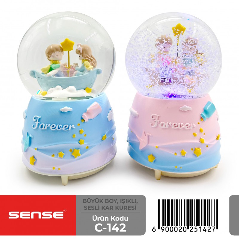 Büyük Boy Işıklı Sesli Kar Küresi