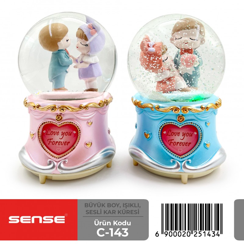 Büyük Boy Işıklı Sesli Kar Küresi
