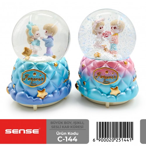 Büyük Boy Işıklı Sesli Kar Küresi