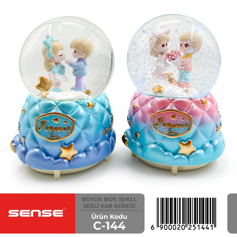 Büyük Boy Işıklı Sesli Kar Küresi