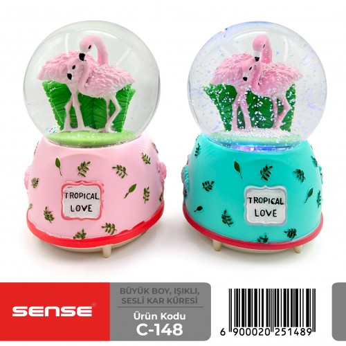 Büyük Boy Işıklı Sesli Kar Küresi