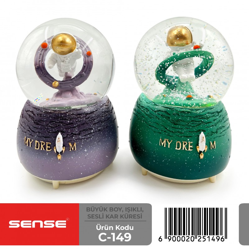 Büyük Boy Işıklı Sesli Kar Küresi