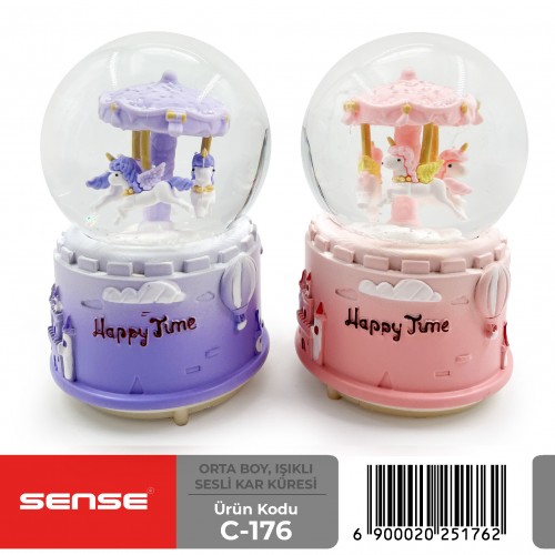Orta Boy Işıklı Sesli Kar Küresi