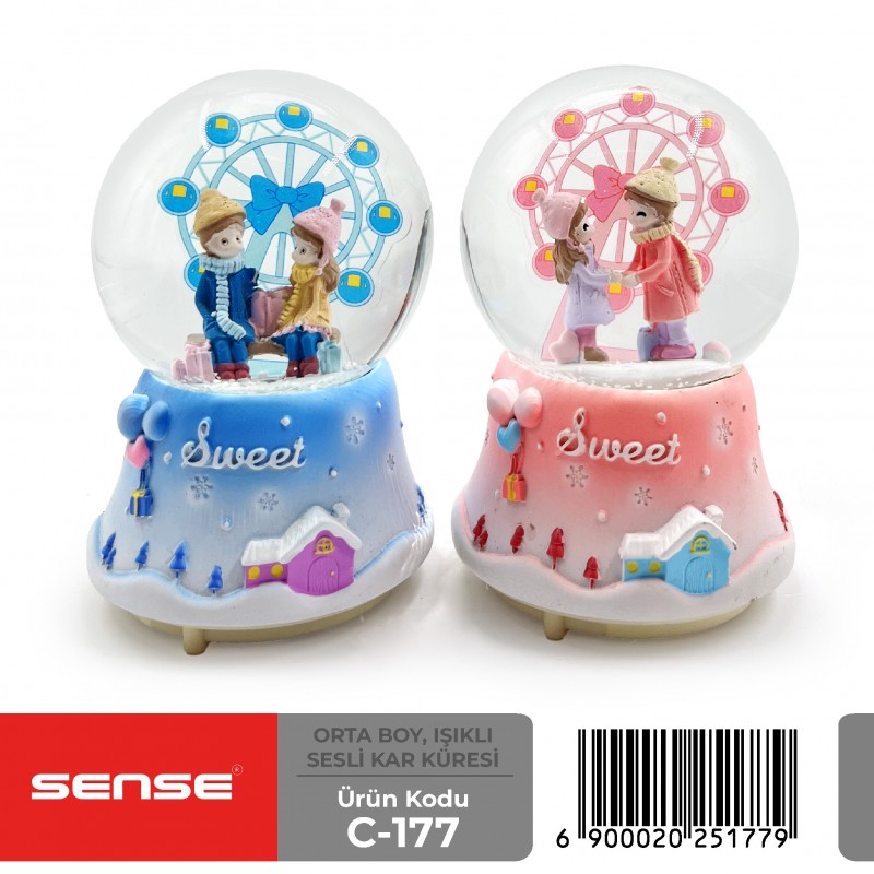 Orta Boy Işıklı Sesli Kar Küresi