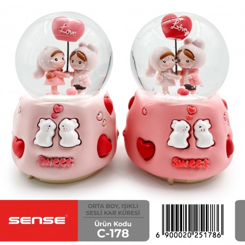 Orta Boy Işıklı Sesli Kar Küresi