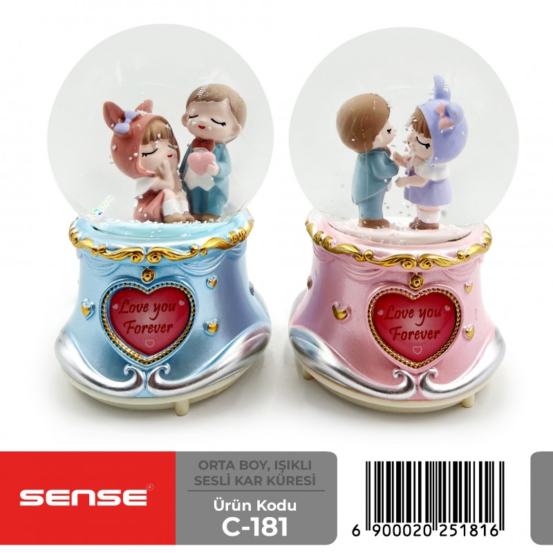 Orta Boy Işıklı Sesli Kar Küresi