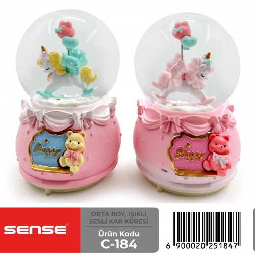 Orta Boy Işıklı Sesli Kar Küresi