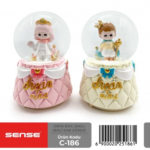 Orta Boy Işıklı Sesli Kar Küresi