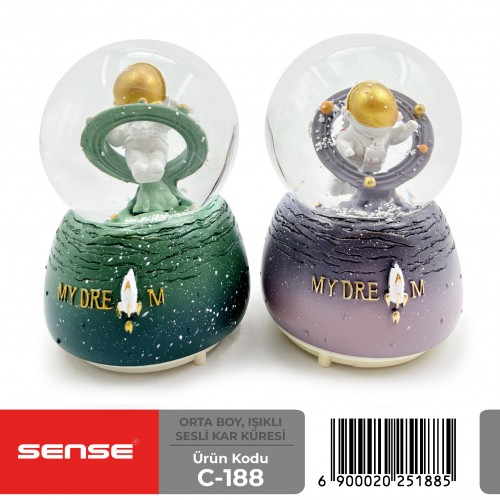 Orta Boy Işıklı Sesli Kar Küresi