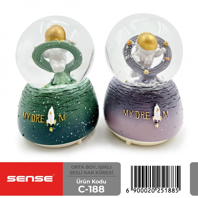 Orta Boy Işıklı Sesli Kar Küresi