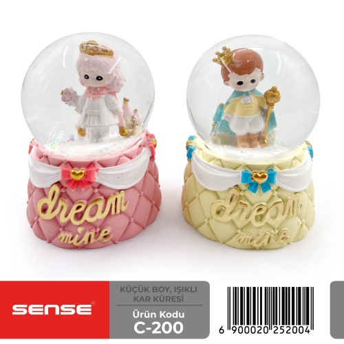 Küçük Boy Işıklı Kar Küresi